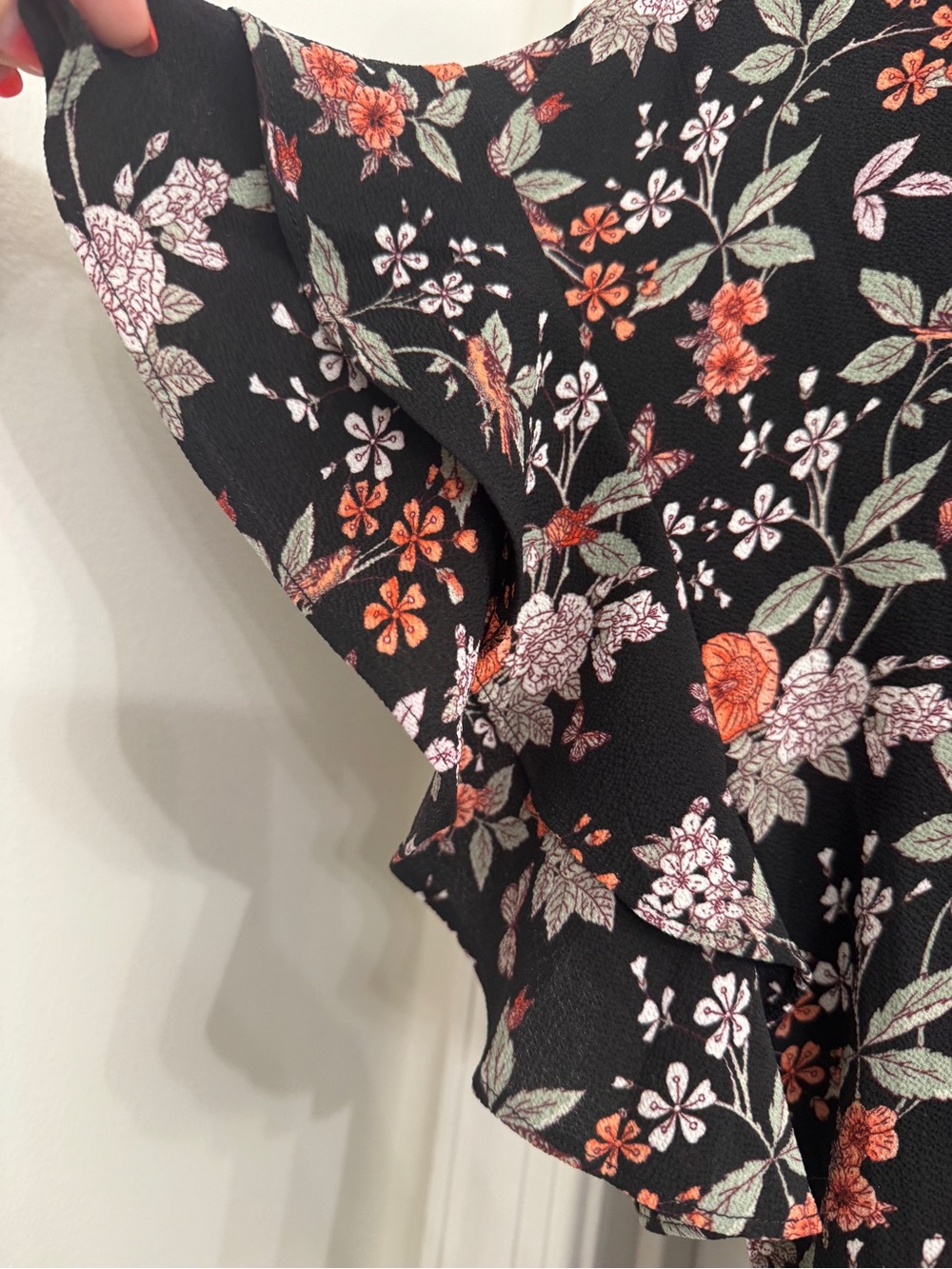 Max Studio Black Maxi Wrap Dress with Pink & Coral Floral Print - Picture 7 of 7